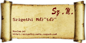 Szigethi Máté névjegykártya